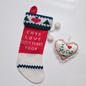 2 Cat Love Soft Ornaments